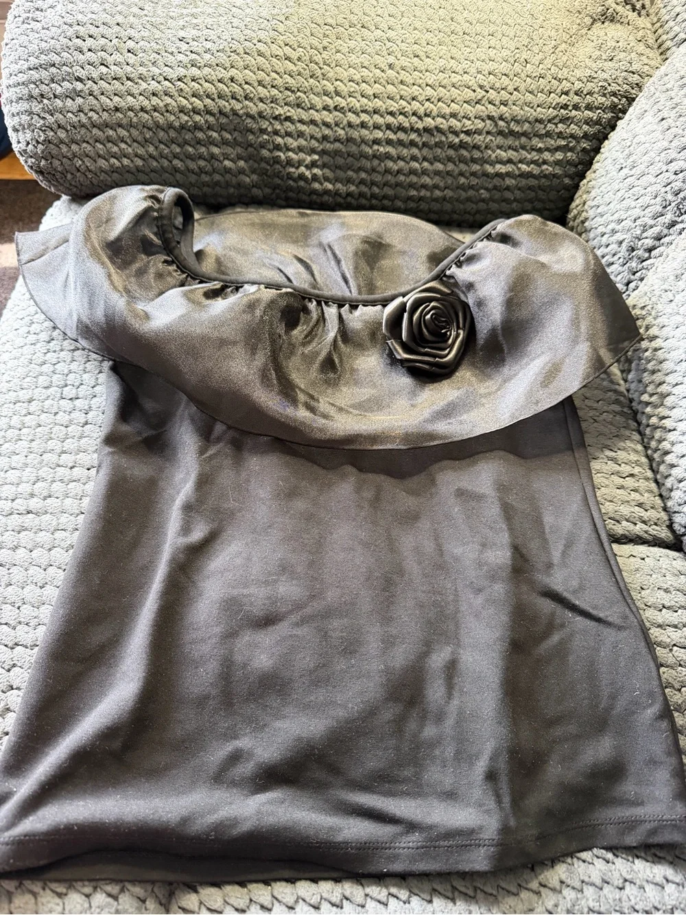 J. Crew Black Women's Top with Crew Neck
